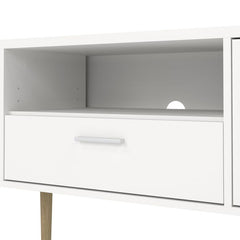 Media TV-Unit with 2 Doors 1 Drawer in White - UK