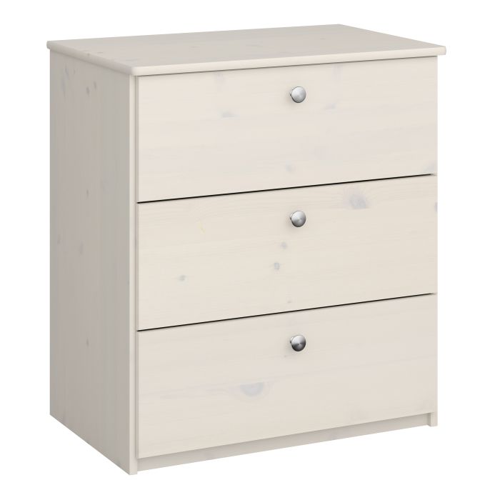 Memphis Chest of 3 Drawers in White wash - UK