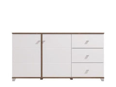 Merlot White Gloss And Warm Oak Effect Sideboard