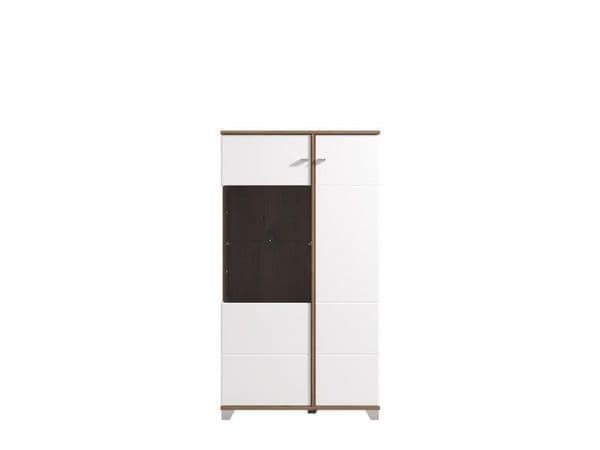 Merlot White Gloss Oak Effect Low Display Cabinet