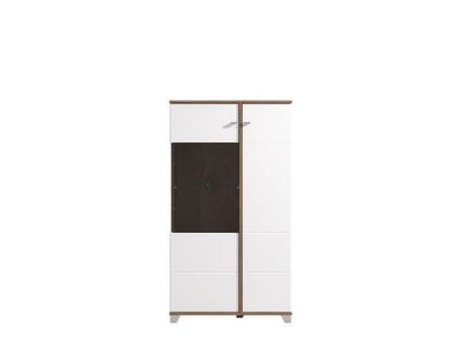Merlot White Gloss Oak Effect Low Display Cabinet