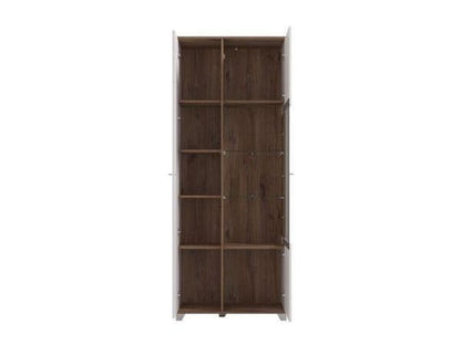 Merlot White High Gloss And Oak Effect Display Cabinet