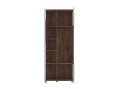Merlot White High Gloss And Oak Effect Display Cabinet
