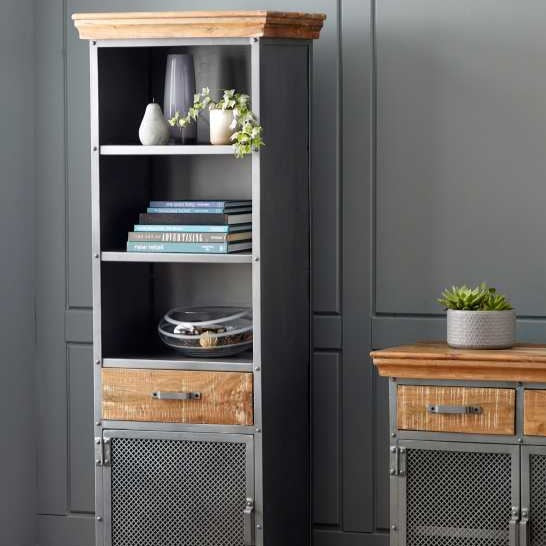 Metropolis Industrial Narrow Bookcase