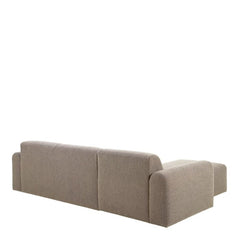 Midfield Fabric Left Hand 3 Seater Corner Sofa In Beige - Furniture One Shop