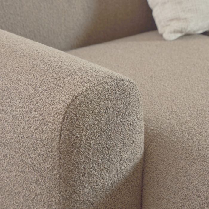 Midfield Fabric Left Hand 3 Seater Corner Sofa In Beige