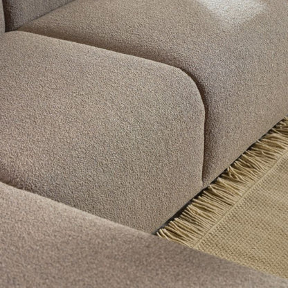 Midfield Fabric Left Hand 3 Seater Corner Sofa In Beige