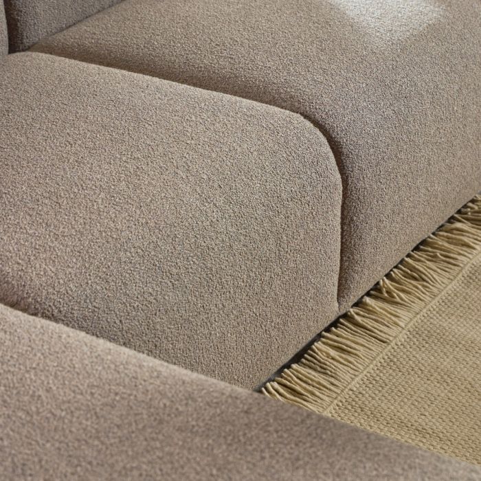 Midfield Fabric Left Hand 3 Seater Corner Sofa In Beige
