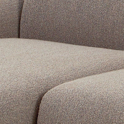 Midfield Fabric Left Hand 3 Seater Corner Sofa In Beige