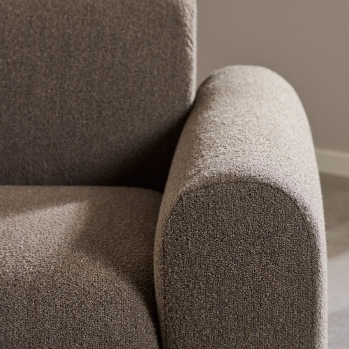 Midfield Fabric Left Hand 3 Seater Corner Sofa In Taupe