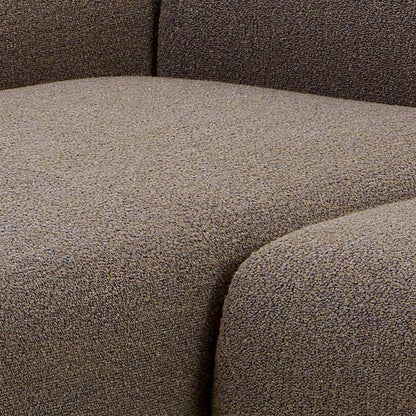 Midfield Fabric Left Hand 3 Seater Corner Sofa In Taupe