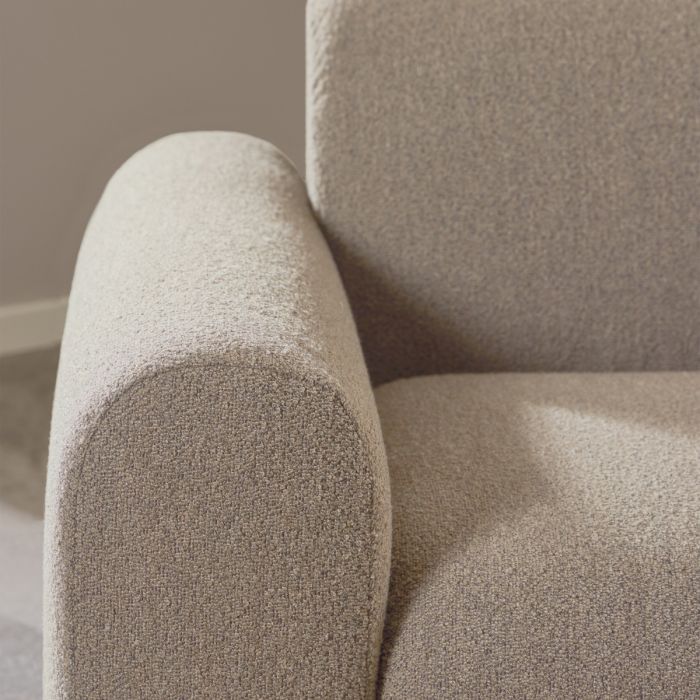 Midfield Fabric Right Hand 3 Seater Corner Sofa In Beige