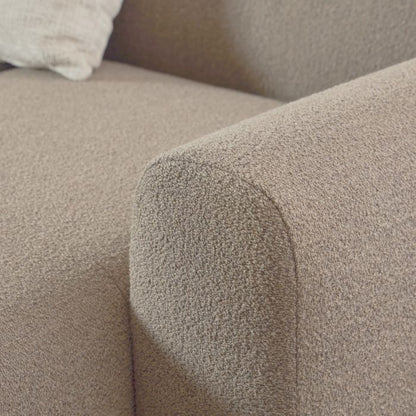 Midfield Fabric Right Hand 3 Seater Corner Sofa In Beige