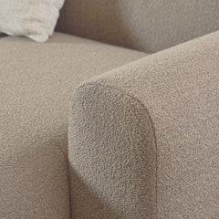 Midfield Fabric Right Hand 3 Seater Corner Sofa In Beige - Furniture One Shop