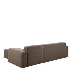 Midfield Fabric Right Hand 3 Seater Corner Sofa In Taupe - Furniture One Shop