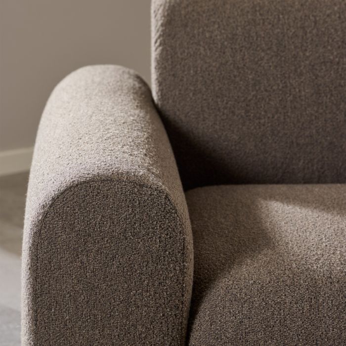 Midfield Fabric Right Hand 3 Seater Corner Sofa In Taupe