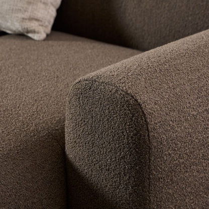 Midfield Fabric Right Hand 3 Seater Corner Sofa In Taupe