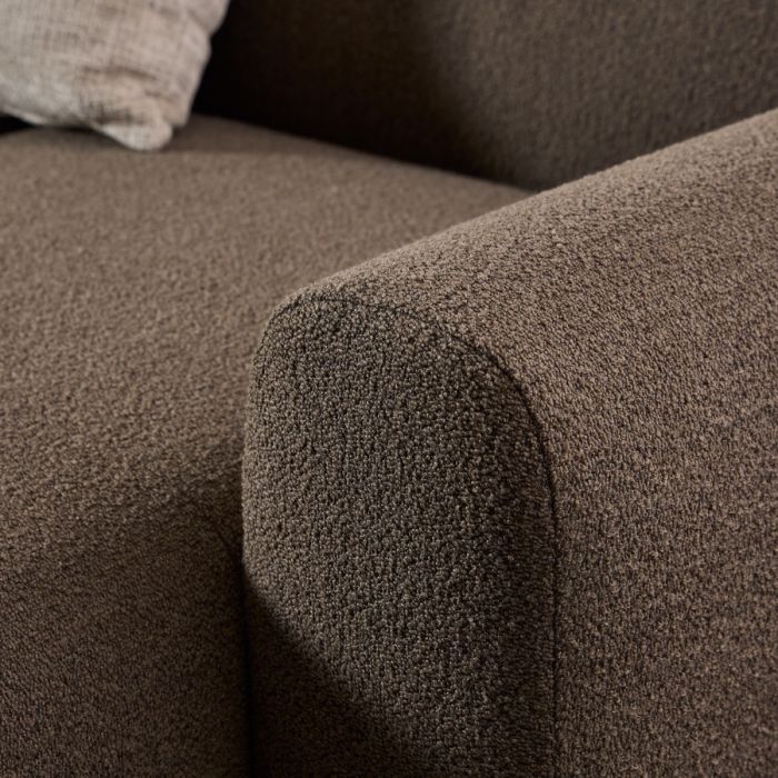 Midfield Fabric Right Hand 3 Seater Corner Sofa In Taupe