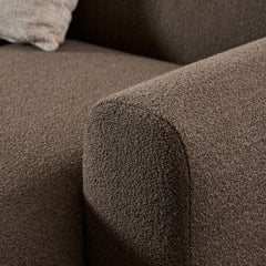 Midfield Fabric Right Hand 3 Seater Corner Sofa In Taupe - Furniture One Shop