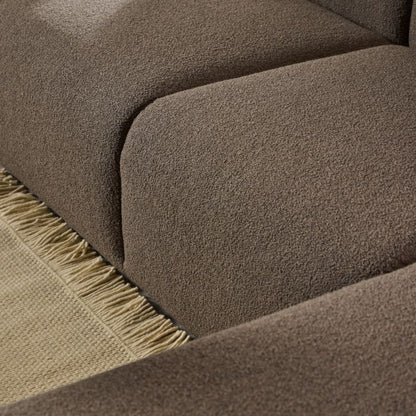 Midfield Fabric Right Hand 3 Seater Corner Sofa In Taupe