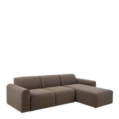 Midfield Fabric Right Hand 3 Seater Corner Sofa In Taupe - Furniture One Shop