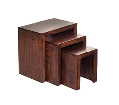Toko Dark Mango Nest Of 3 Tables - UK - Furniture One Shop