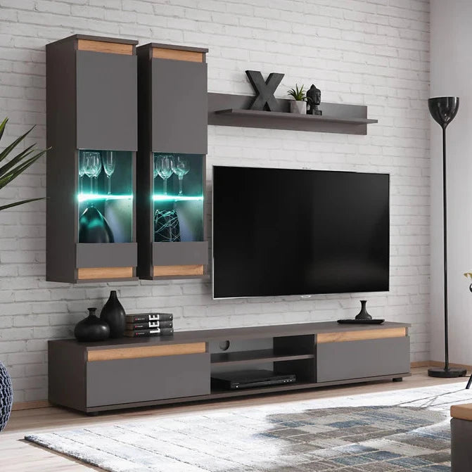 Modo Wooden TV Entertainment Unit in Grey Matt