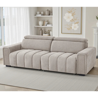 Molly Electric Sofa Bed In Beige Fabric 3 Seater with Power Sliding Seats