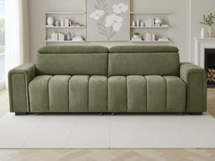 Molly Electric Sofa Bed In Green Fabric 3 Seater with Power Sliding Seats