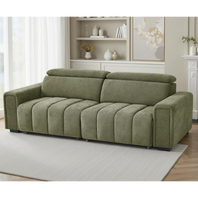 Molly Electric Sofa Bed In Green Fabric 3 Seater with Power Sliding Seats
