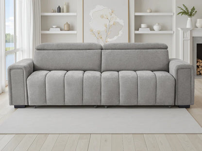 Molly Electric Sofa Bed In Grey Fabric 3 Seater with Power Sliding Seats - Furniture One Shop