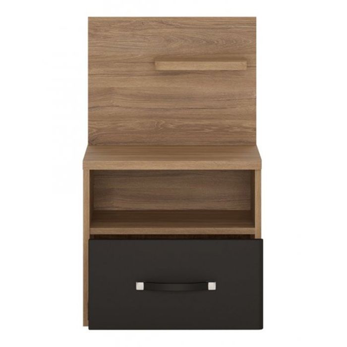 Monaco 1 Drawer Bedside with Open Shelf - UK