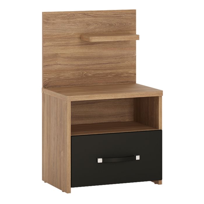 Monaco 1 Drawer Bedside with Open Shelf - UK