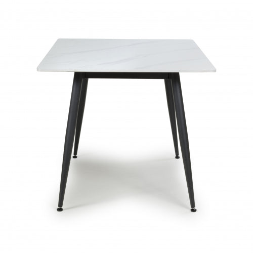 Monaco Ceramic Square Dining Table In White