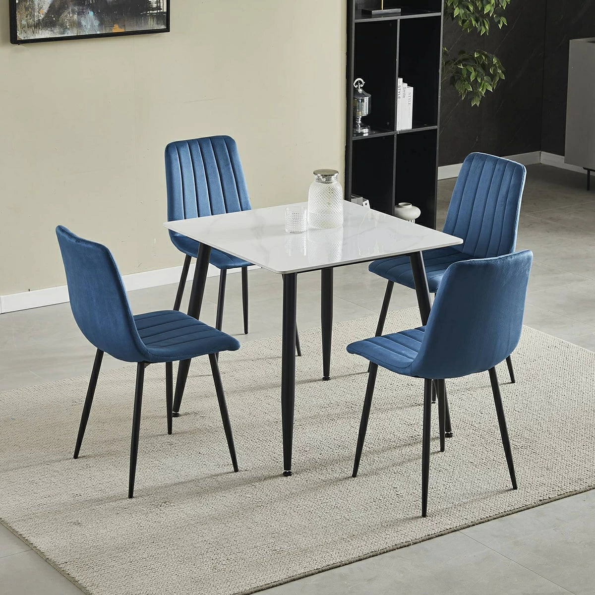 Monaco Ceramic Square Dining Table In White