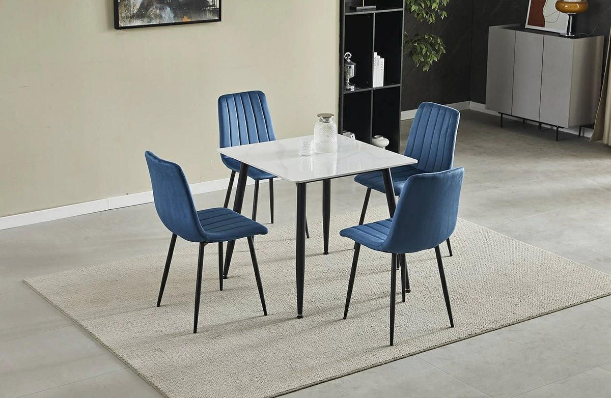 Monaco Ceramic Square Dining Table In White