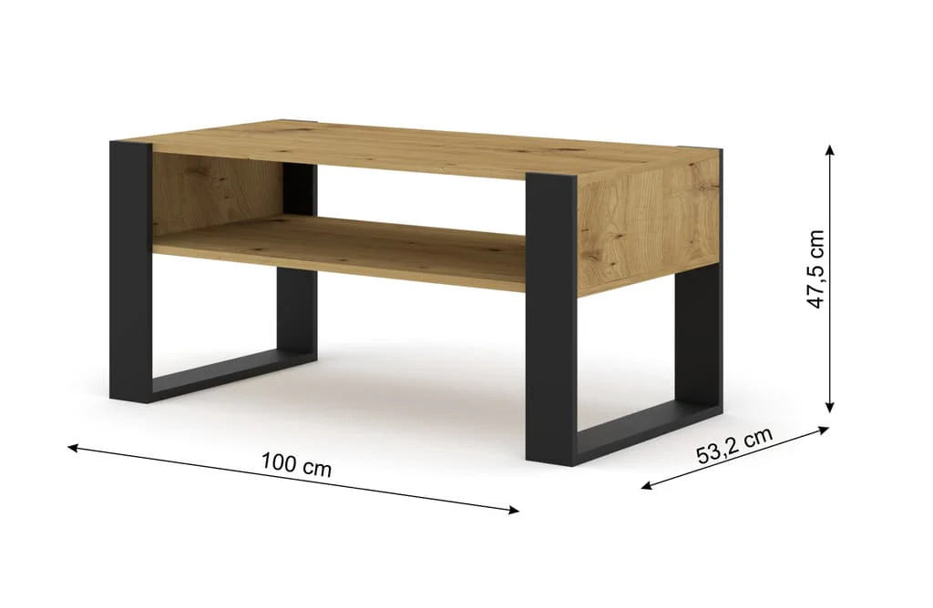 Mondi Wooden Coffee Table 100cm in Oak Artisan