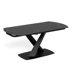 Morelle Oval Extending Dining Table in Black Ceramic 120–180cm