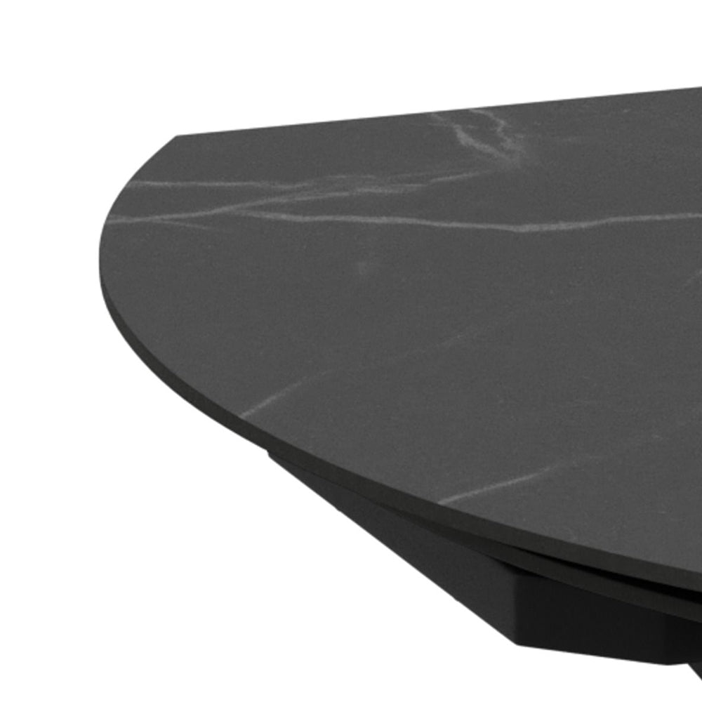 Morelle Oval Extending Dining Table in Black Ceramic 120–180cm - Furniture One Shop