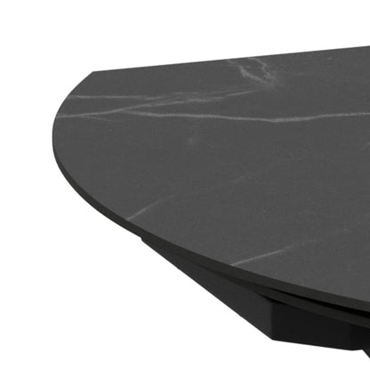 Morelle Oval Extending Dining Table in Black Ceramic 120–180cm - Furniture One Shop
