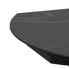 Morelle Oval Extending Dining Table in Black Ceramic 120–180cm