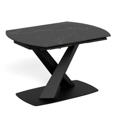 Morelle Oval Extending Dining Table in Black Ceramic 120–180cm