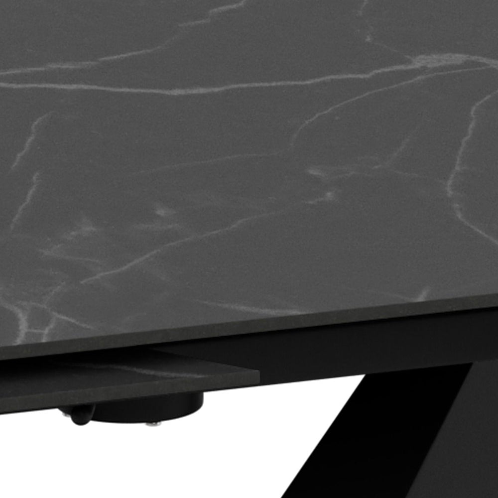 Morelle Oval Extending Dining Table in Black Ceramic 120–180cm - Furniture One Shop