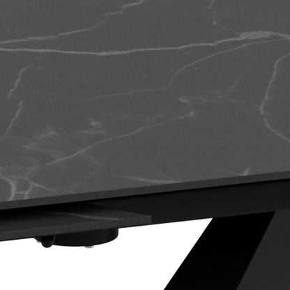 Morelle Oval Extending Dining Table in Black Ceramic 120–180cm - Furniture One Shop