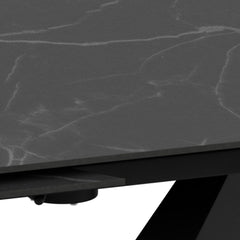 Morelle Oval Extending Dining Table in Black Ceramic 120–180cm