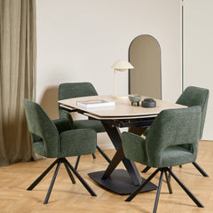 Morelle Oval Extending Dining Table in Sand Ceramic 120–180cm