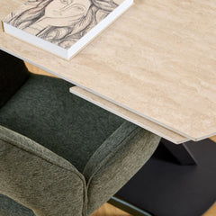 Morelle Oval Extending Dining Table in Sand Ceramic 120–180cm