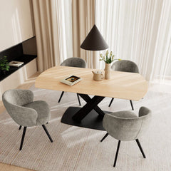 Morelle Oval Extending Dining Table in Sand Ceramic 120–180cm