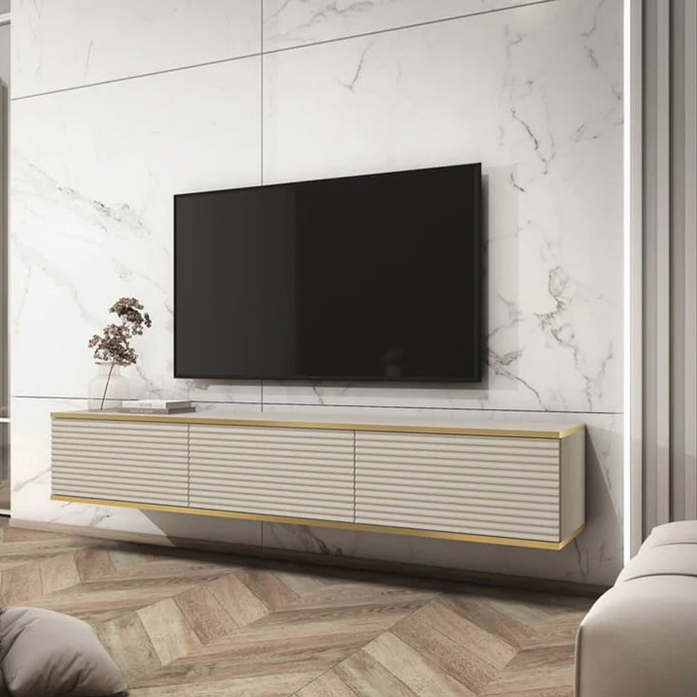 Moro Floating TV Unit in Beige - 175cm