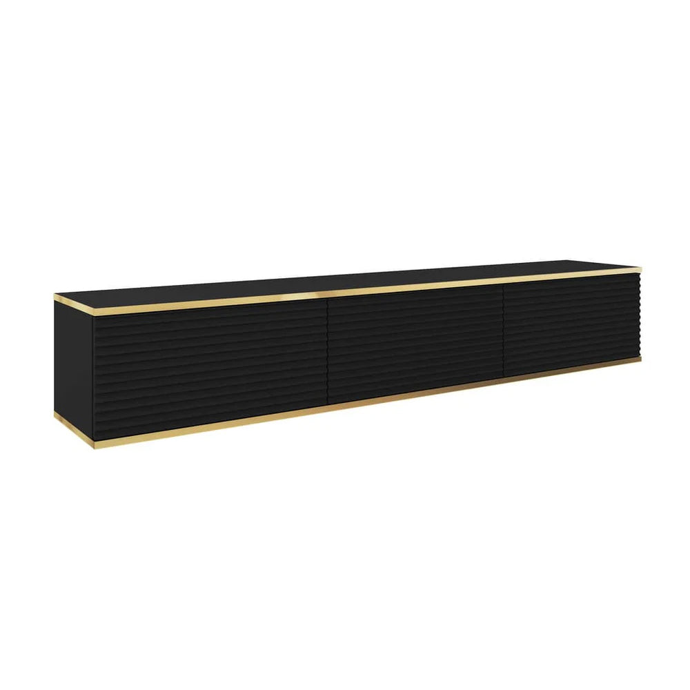 Moro Floating TV Unit in Black - 175cm